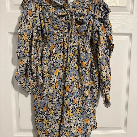American Eagle Outfitters Floral Mini Dress - Blue and Yellow - Picture 8 of 9